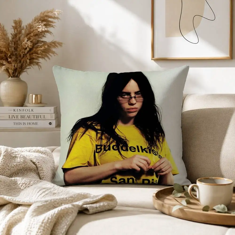 Banana Singer B-BillieS E-Eilish Pillow Case for Sofa Living Room Home office Decor Protective Cover