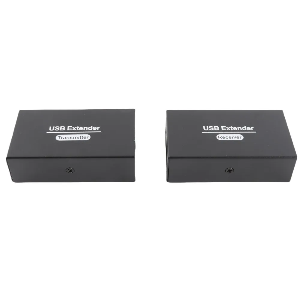A Pair of Single Ethernet Cat5e 6 7 USB Extender Transmit 120m Range with 4 USB 2.0 Hub Ethernet LAN Extender for US Plug