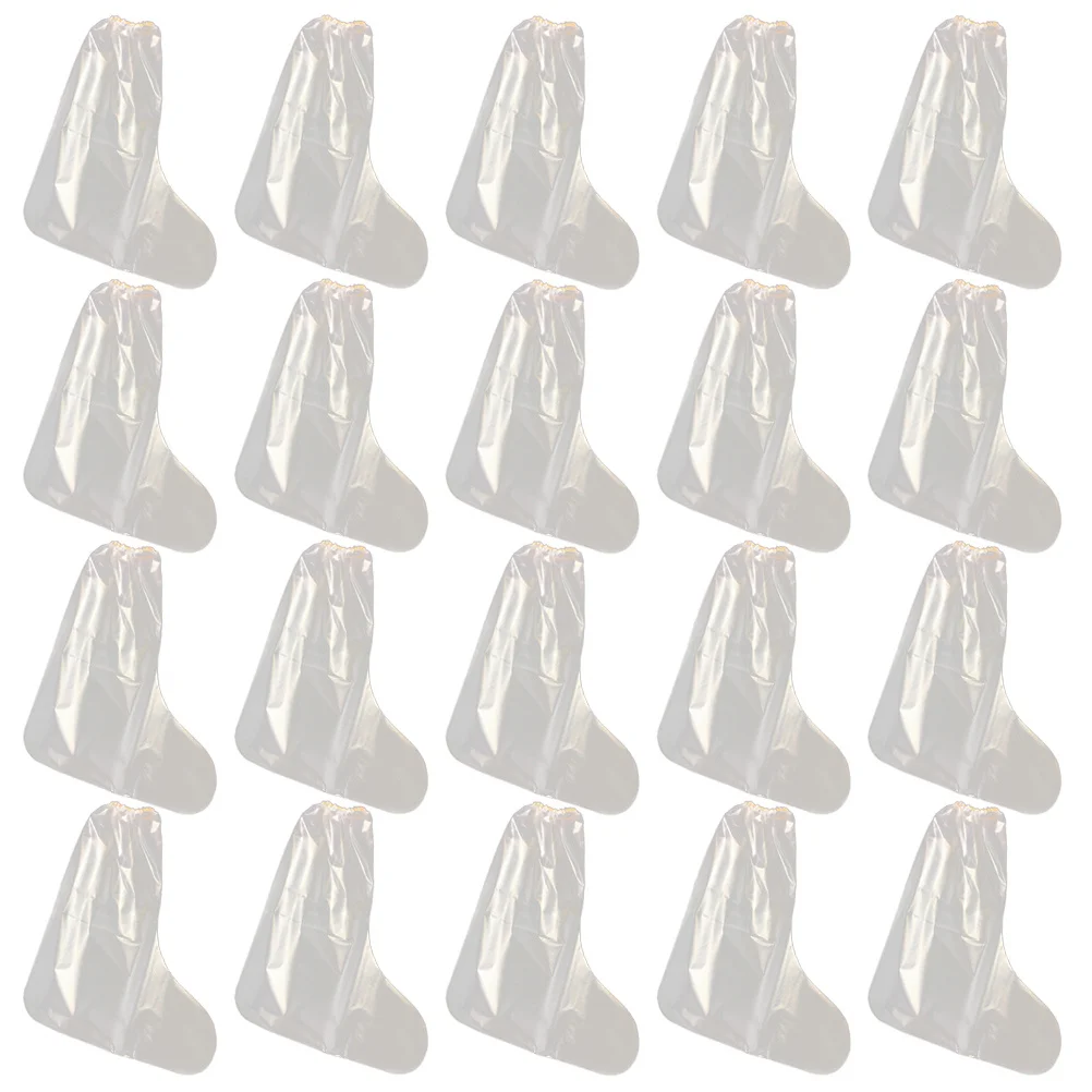 

20Pcs Disposable Plastic Shoes Cover Waterproof Elastic Band Shoe Protectors Outdoor Rainy Day Boot Overshoes Shoes Cover