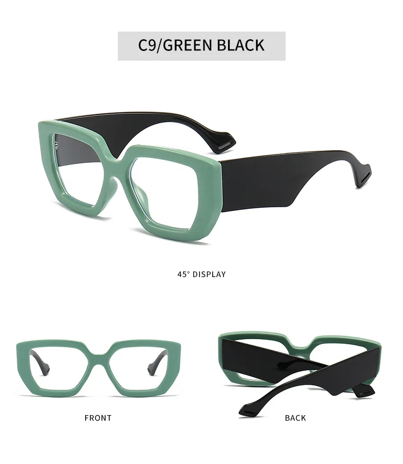 Dicken Rahmen übergroße quadratische Brille für Frauen Mode optische klare transparente Linse Brillen Computer schwarze Brille Retro – Detail 14