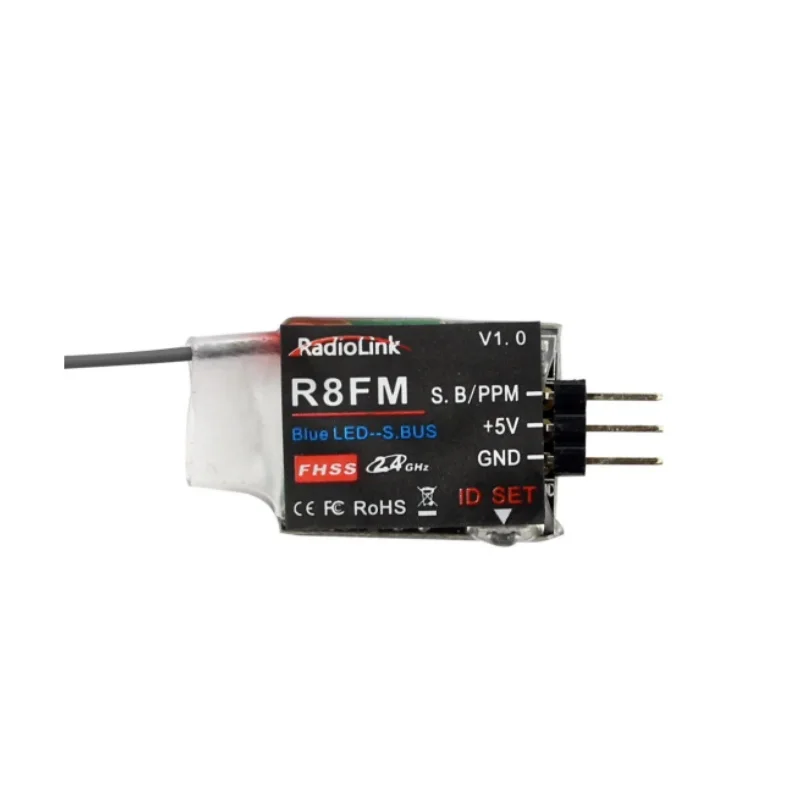 Radiolink R8FM Mini 2.4G 8CH SBus/PPM Receiver FHSS Anti-Interference Low Latency for T8S/T8FB Transmitter FPV Racing Drone