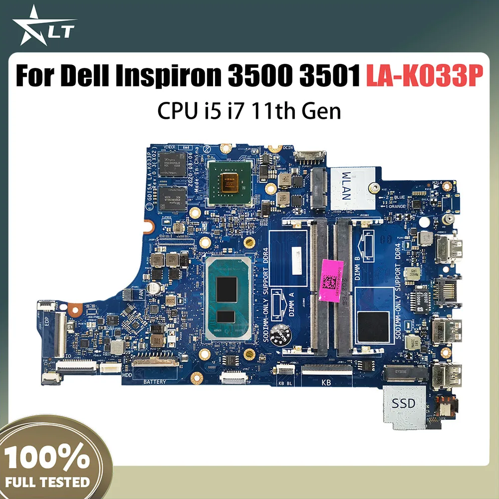 

LA-K033P Mainboard For Dell Inspiron 15 3501 Vostro 3400 3500 Laptop Motherboard With CPU i5 i7 11th Gen MX330 GPU DDR4