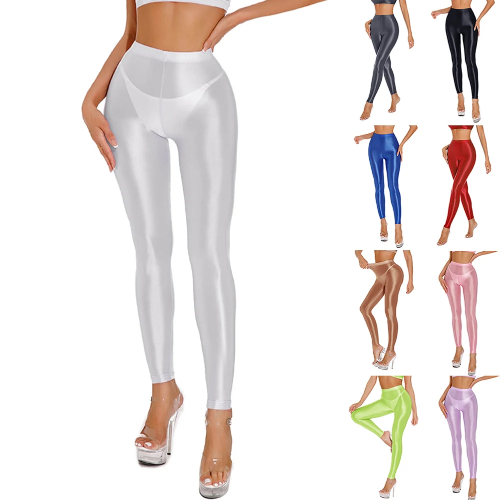Comfy แฟชั่นสไตล์ใหม่สตรีกางเกงสตรีกางเกงกางเกงโยคะทุกวันเต้นรําดิสโก้เงากางเกงขายาวไนลอนปกติ