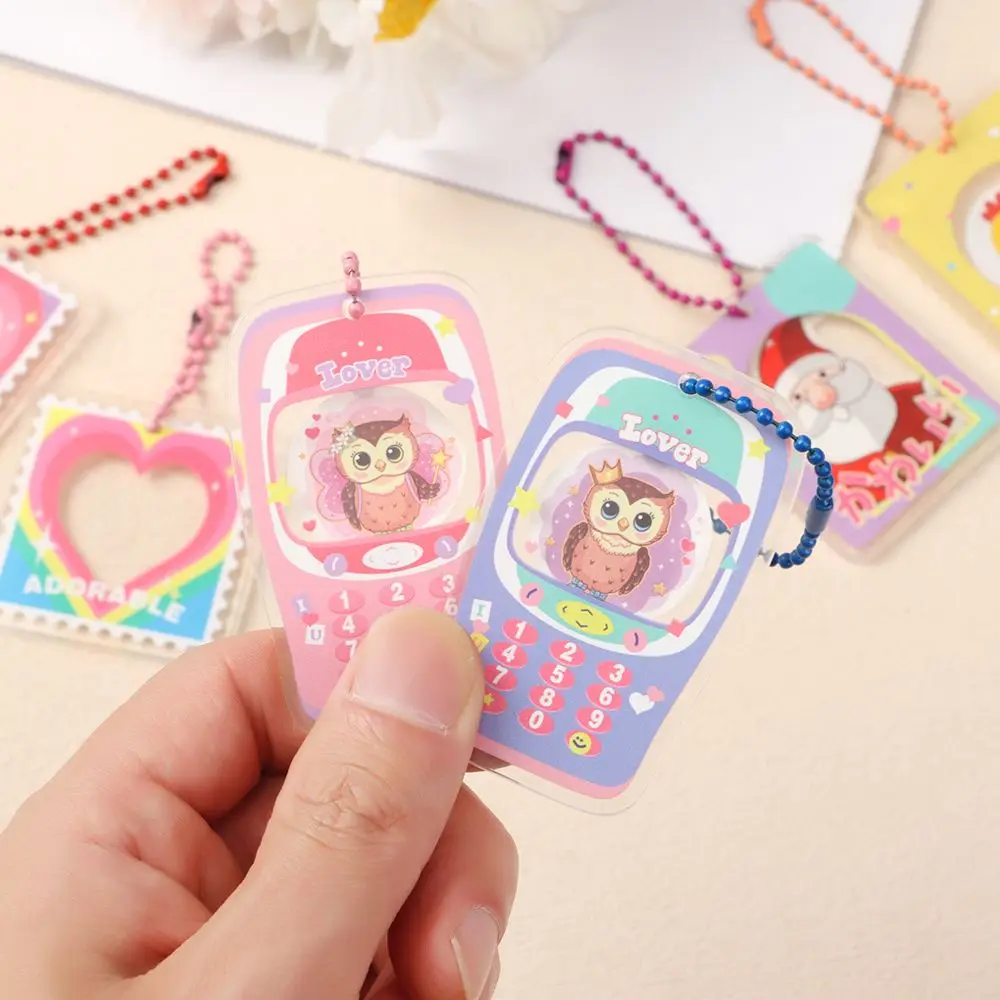 1 inch School Stationery Star Chasing Pendant Key Chain Photocard Holder Idol Photo Sleeves Photo Frame