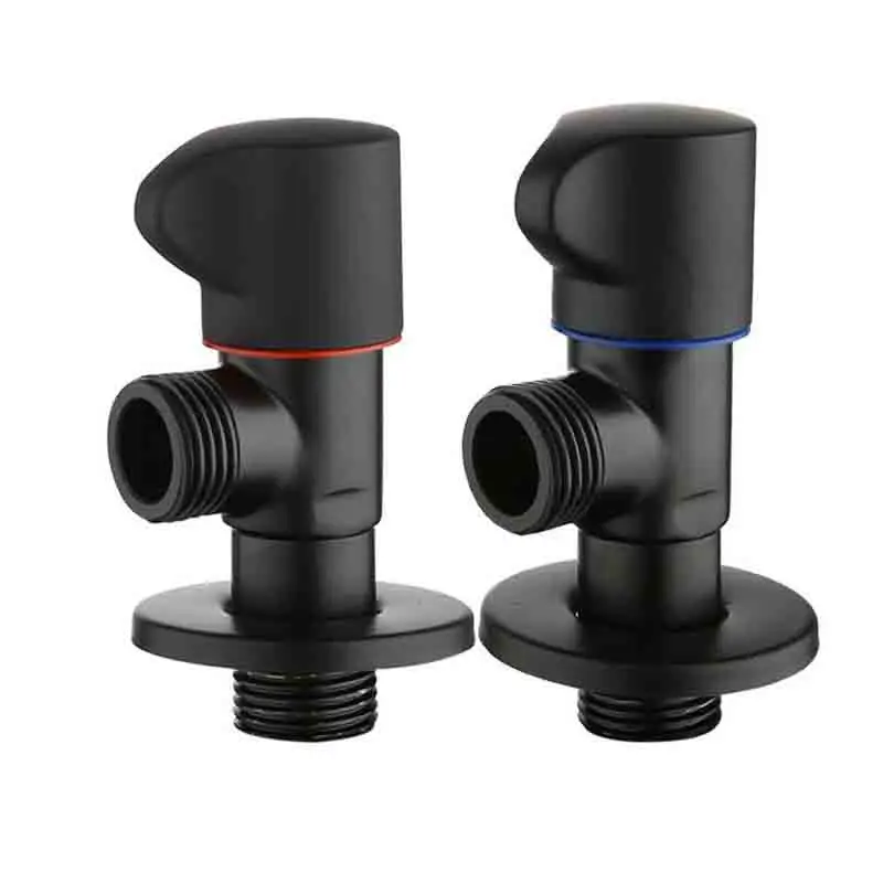

Black G1/2 Copper Hot and Cold Toilet Bathroom Inlet Water Valve Switch Water Heater Angle Valve