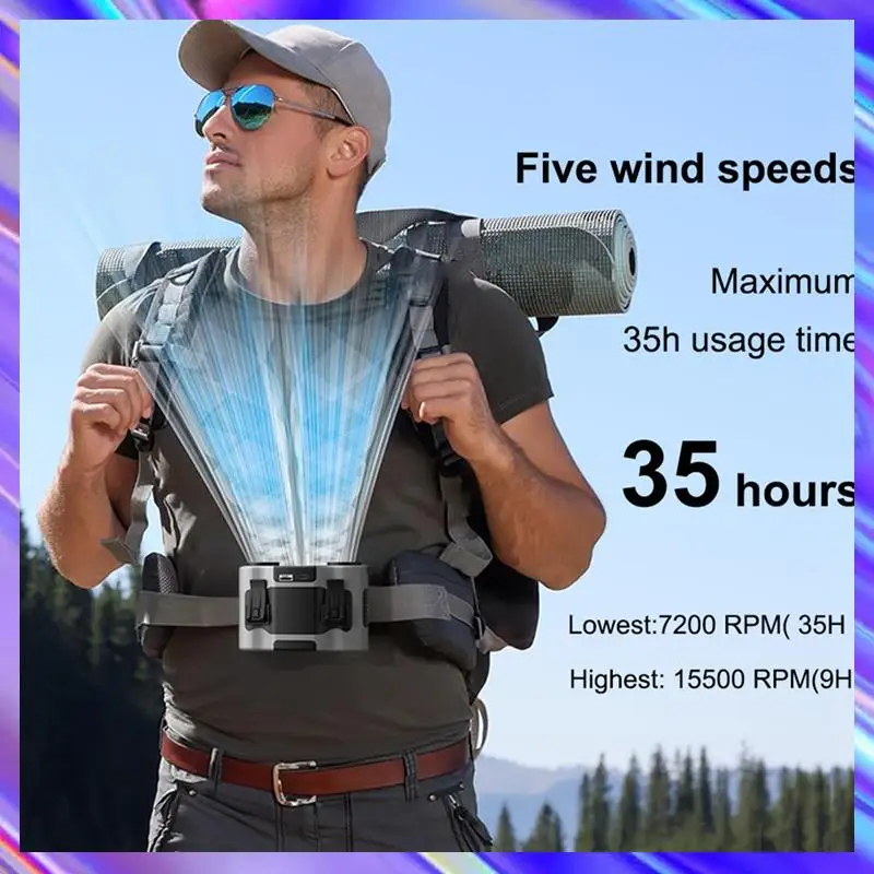 

L71A Waist-Mounted Fan Long Battery Life Outdoor Camping Fan Large Construction Site Portable Waist-Mounted Fan Small Fan