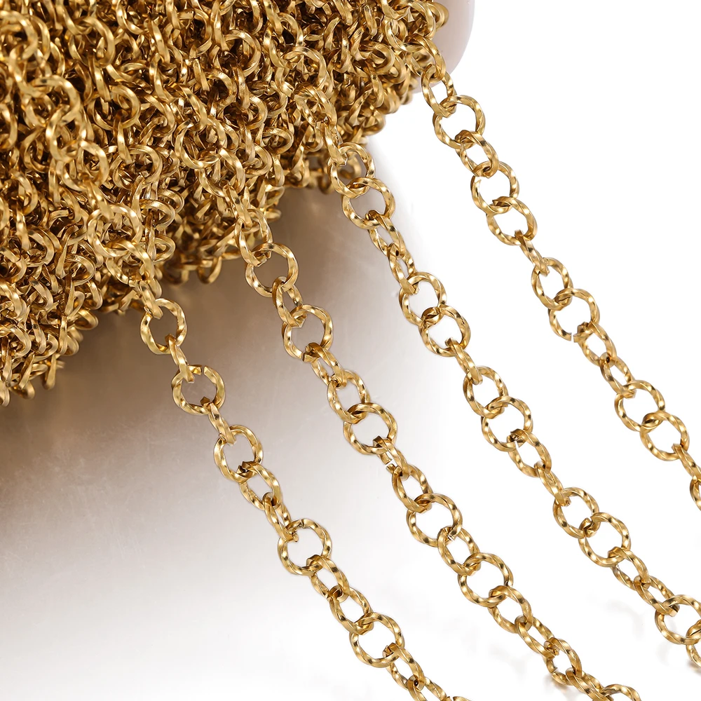 1Meter Stainless Steel Large Heavy Chunky Chains Gold Steel Color Chains for Handmade DIY Necklace Bracelet Jewelry Accessories image 6