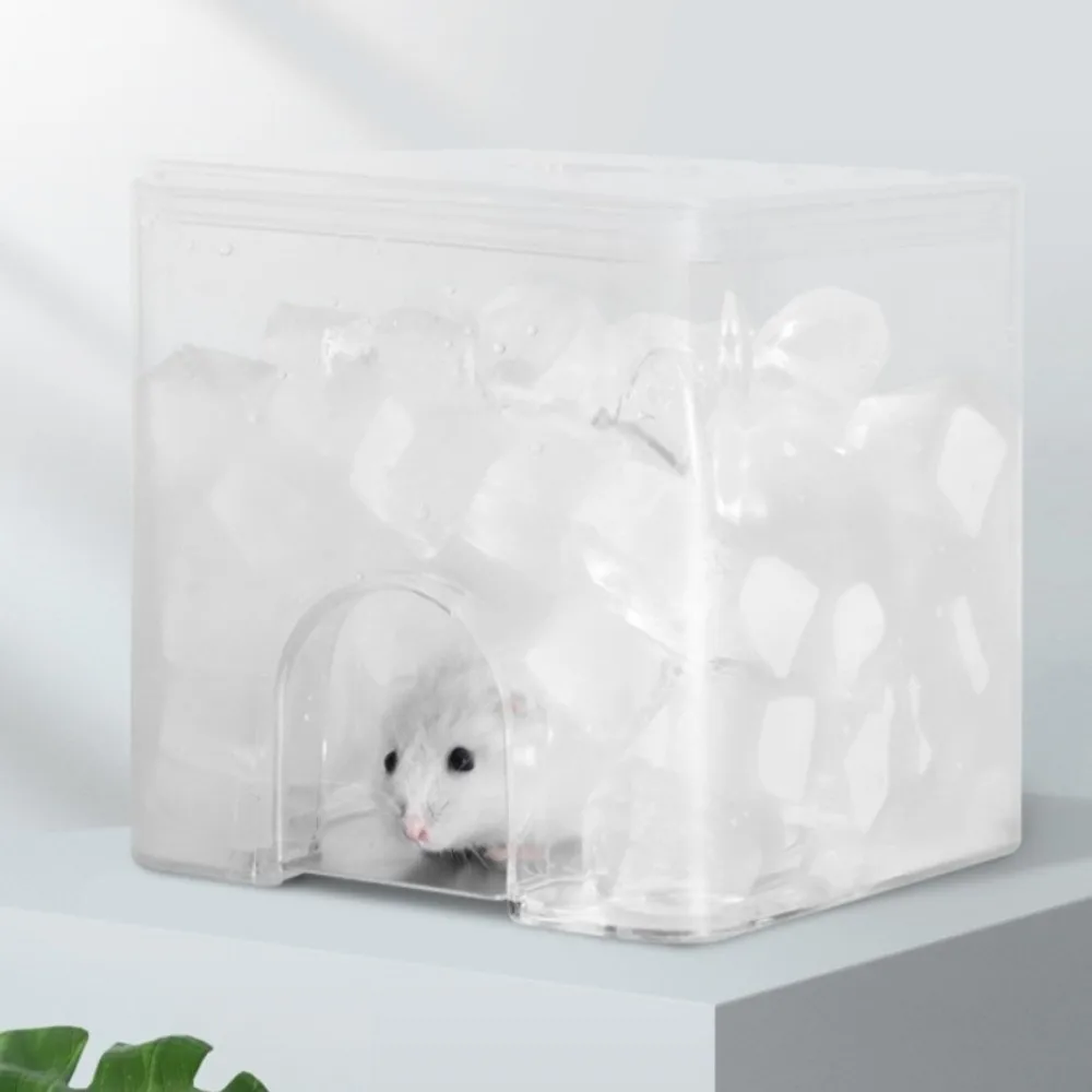Cooling Water Cube Hamster House High Transparency Durable Triangle Hamster Cage Encircling Design Double-layer