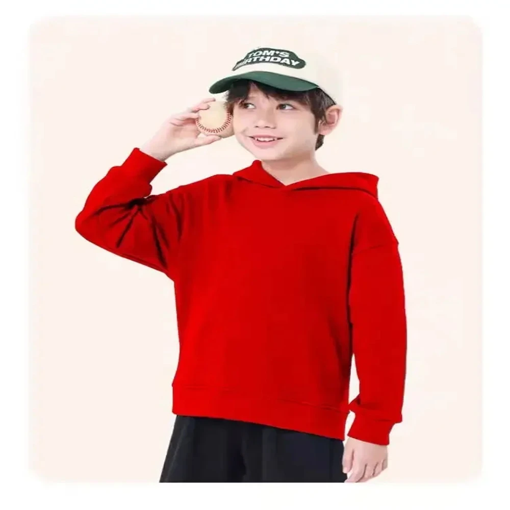 Kinder-Hoodie, rot, pink, weiß, schwarz, Sweatshirt, Jungenbekleidung, Mädchenmantel, Freizeitkleidung, Kinder- und Kleinkindbekleidung, 3–12 Jahre, Oberteile, Kleidung. – Detail 1