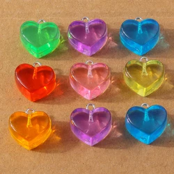 10Pcs Cute Candy Jelly Love Heart Charms Pendants for Making Earrings Necklace Bracelet DIY Jewelry Accessories Supplies