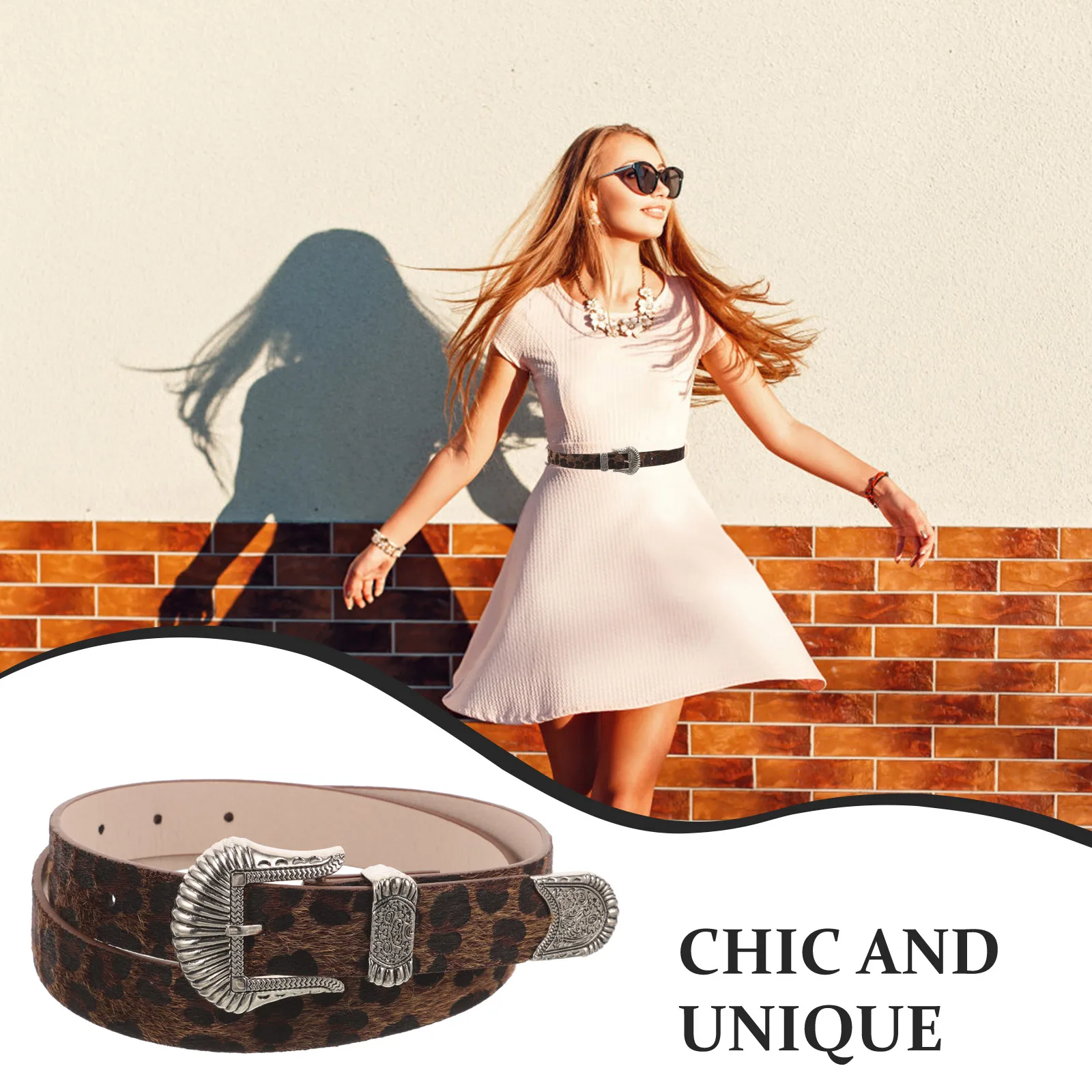 

Retro Leopard Belt Women Women Belts Waist Fashion Dopamine Western Buckle Brown Dress Belts For Jeans Metal