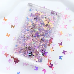 Molde de resina epoxi con purpurina holográfica, relleno láser, mariposa mediana, accesorios de decoración para pendientes/llaveros, 10g por bolsa