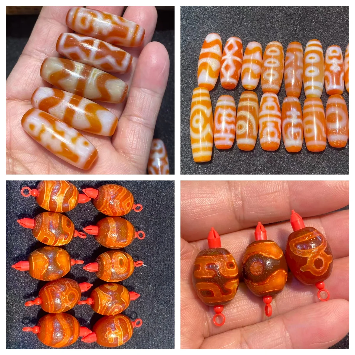1pcs/lot Direct supply from the source 40mm Red Agate Dzi Bead Daluo Beads weathered patina Tibetan-style loose beads bracelets
