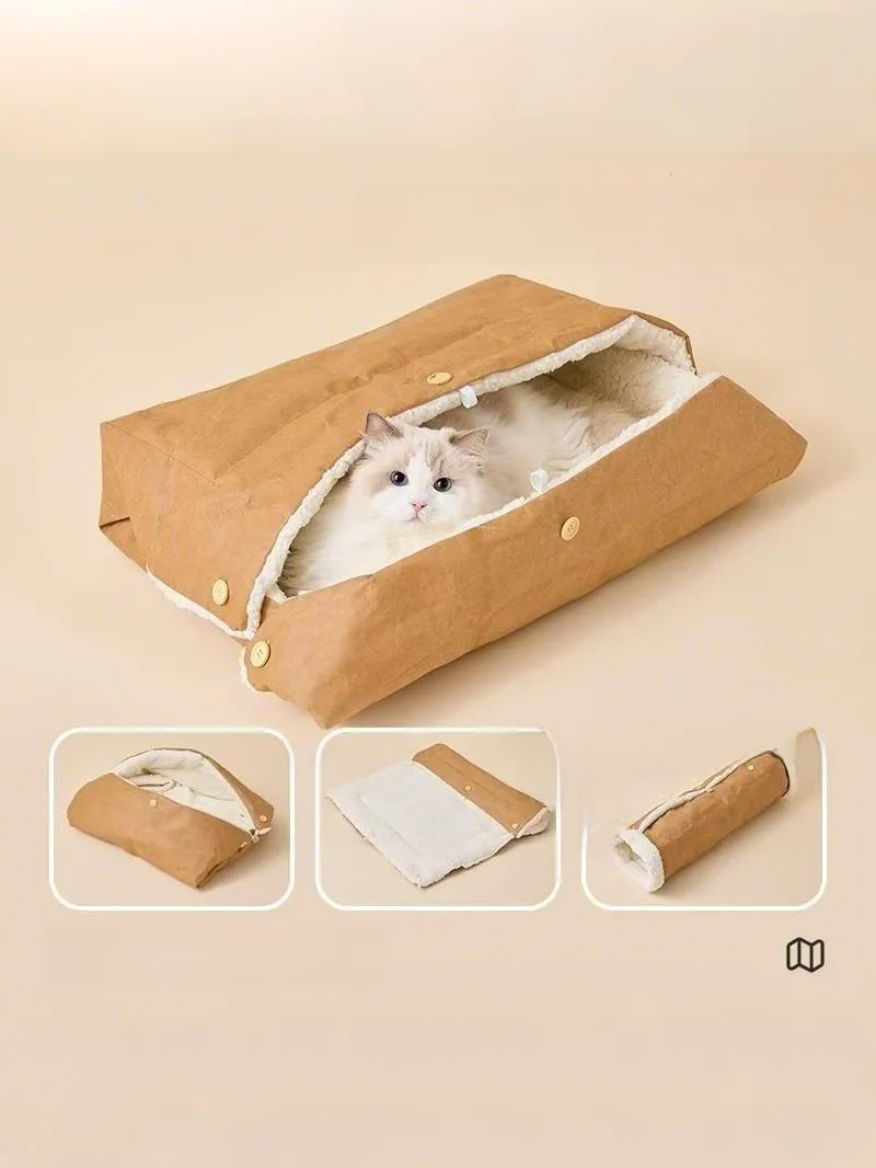 

Large Size Foldable Thiened Plu Dog Bed Tunnel elter Multi-use Cozy Nest Winter Warm Home Pet Supplies Accories