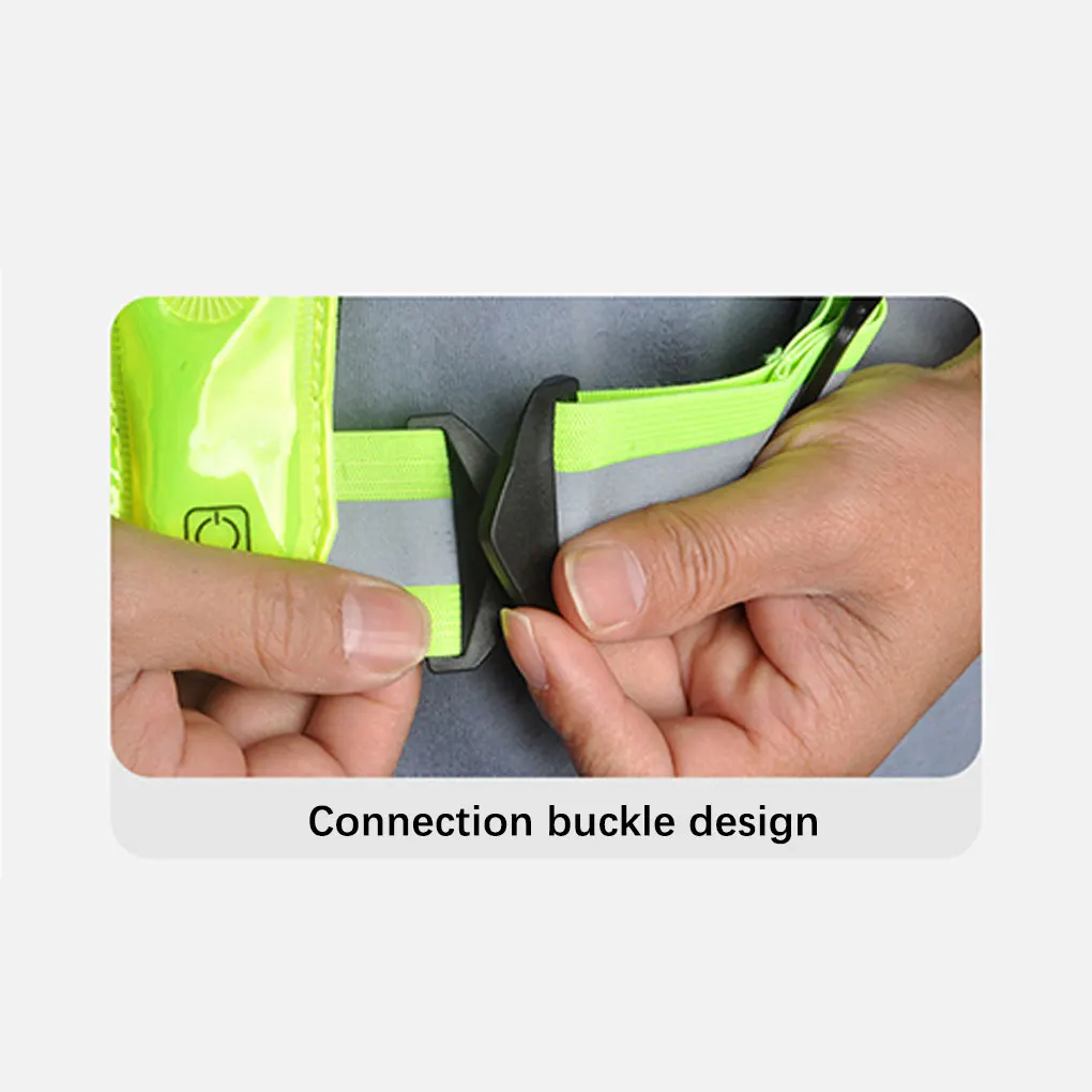 LED Reflective Vest Straps Elastic Belt 3 Modes Highlight Clothing Safety Gear Men Women Outdoor Night Running Accessories