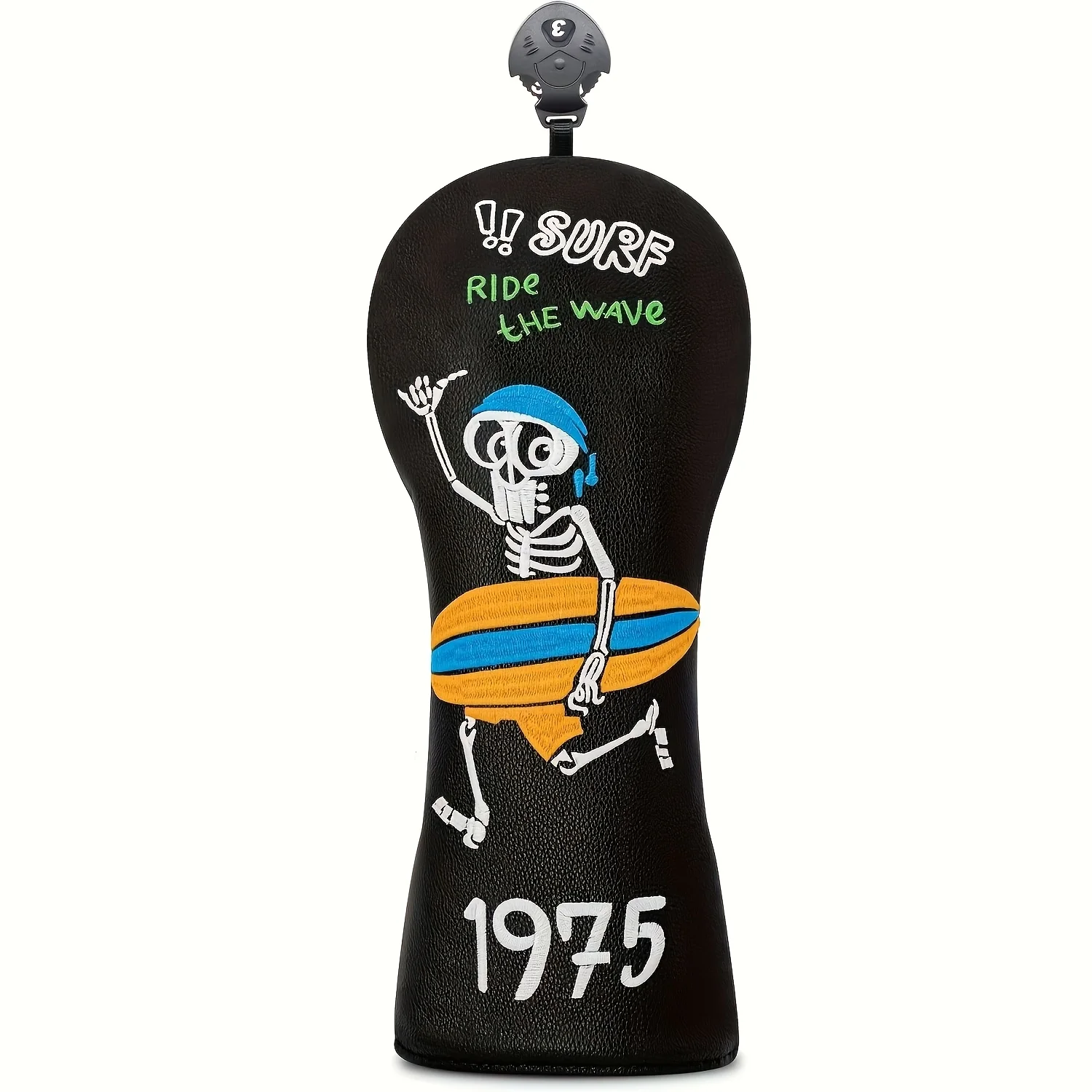 Surfing Skull Golf Club Protector, Trendy Golf Head Cover, Golf Fairway Wood Protector - Set of 4 Driver/Fairway/Hybrid