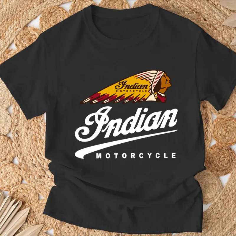 2024 Men T Shirt Casual Indians Motorcycle T-shirt Graphic Oversized Motorbike Biker Cafe Racer Chopper Vintage Streetwear S-5XL