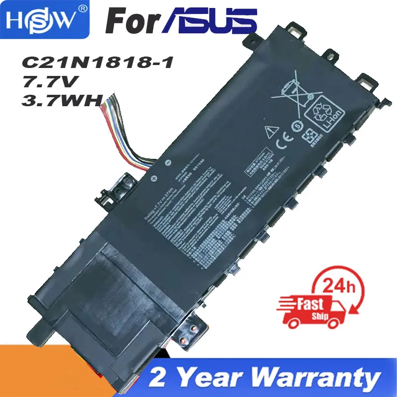 

7.7V 37Wh New C21N1818-1 Battery For ASUS VivoBook 15 X512D/DA V4000F V5000F U4100U UX430UQ FL8700F X509F Laptop