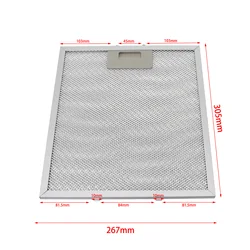 Aluminized Grease Filtration  Silver Cooker Hood Filters 305 x 267 x 9mm  Maintain Fresh Air  Replace Every 3 6 Months