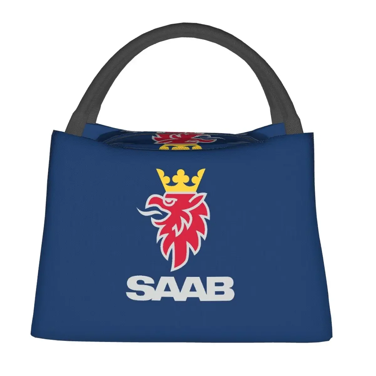 Saab Logo Products Lunch Bags Insulated Bento Box Leakproof Lunch Tote Picnic Bags Cooler Thermal Bag for Woman Girl Travel