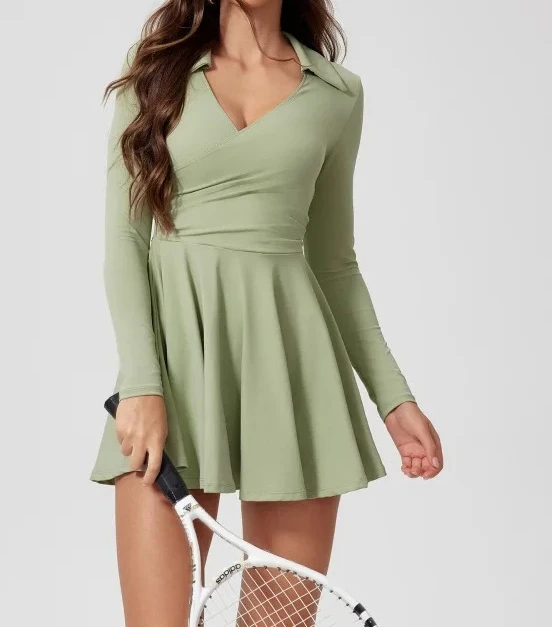 

Теннисная одежда, платье для использования с теннисной юбкой, женские платья, роскошная женская одежда для гольфа 2025, одежда для занятий йогой