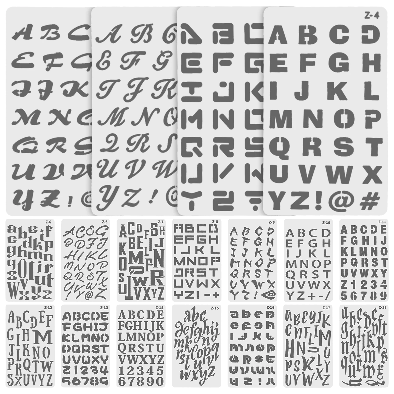 

20pcs Letter Stencils Small Alphabet Templates Plastic Painting Crafts Reusable Geometry Stencil Letters Scrapbook