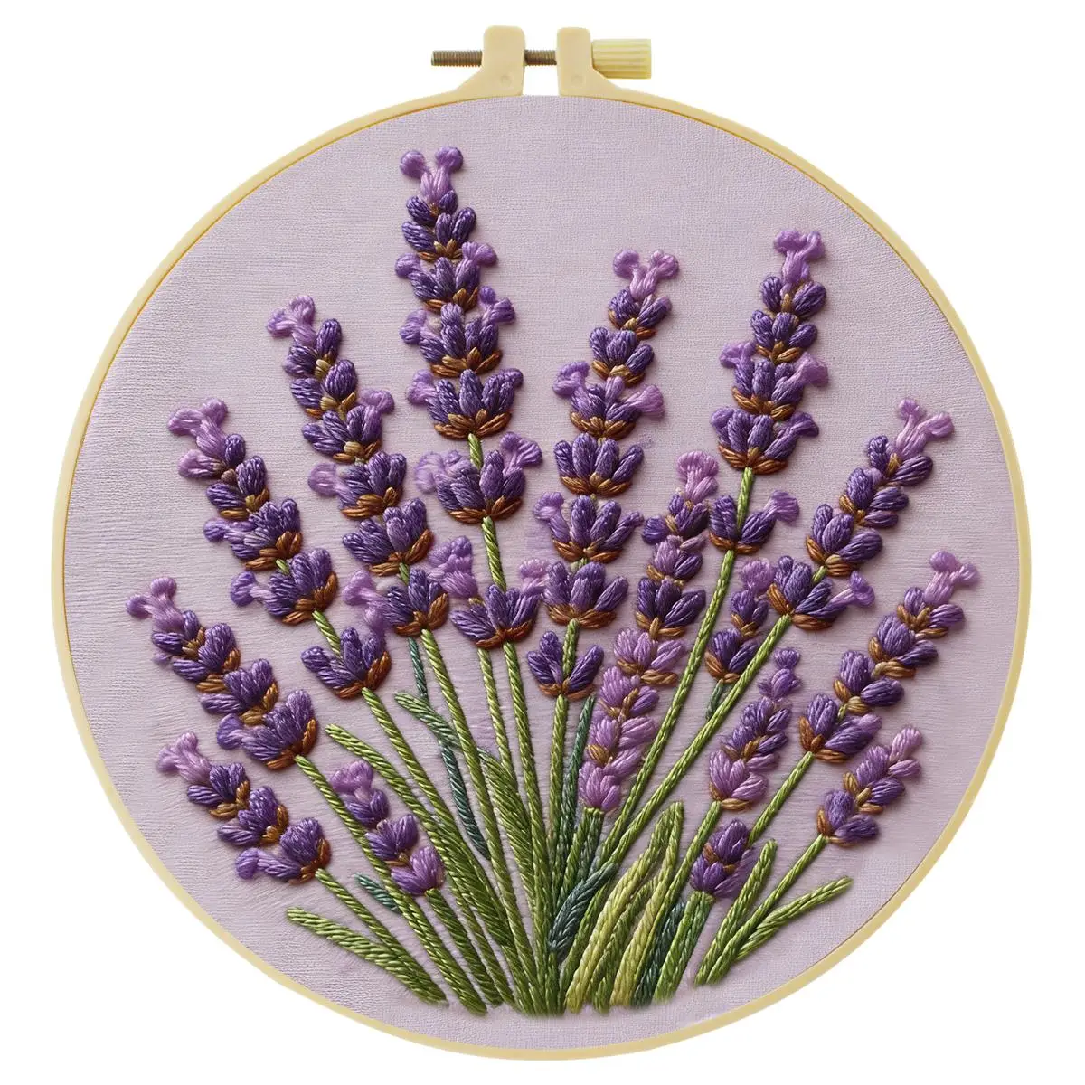 1 Stück 20X20CM/15X15CM 7,87/6,3 Zoll Lavendel-Stickerei-Starter-Kit DIY-Kit DIY-Stickerei-Set Handarbeiten Nähkunst – Detail 3