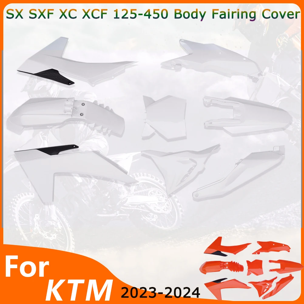 2023-2024 Pour KTM SX SXF XC XCF EXC Moto Carénage en plastique, Garde-boue avant et arrière, Protection de réservoir de carburant, Garde-boue latéraux, Panneaux de carénage