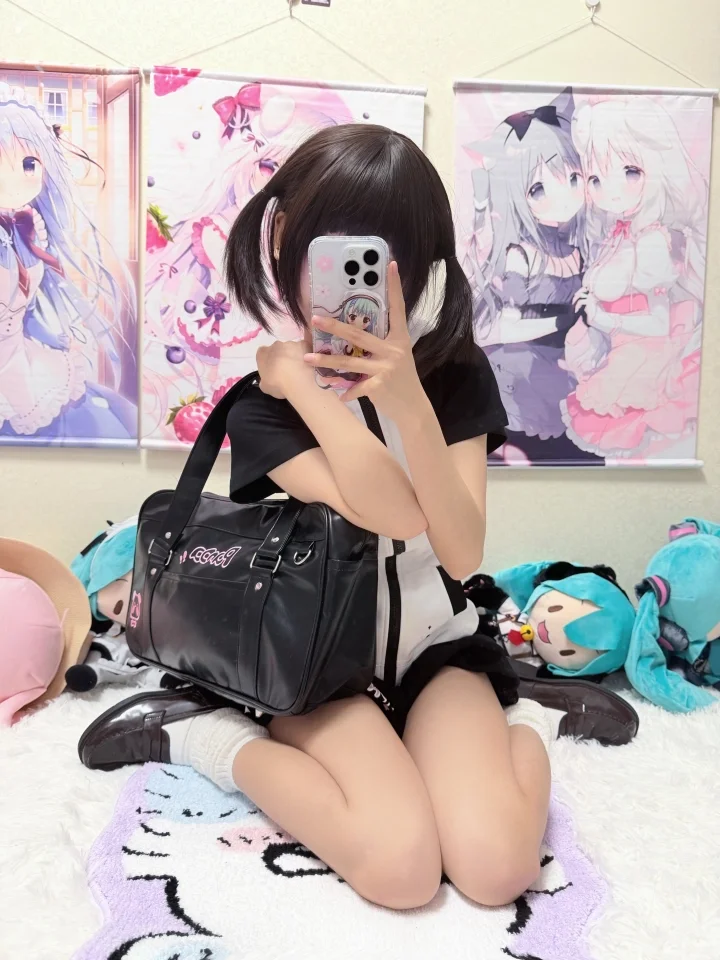

PU Leather JK Uniform Bag Girls Japanese and Korean Style Versatile Daily Cartoon Embroidery Large Capacity Square Bag Women