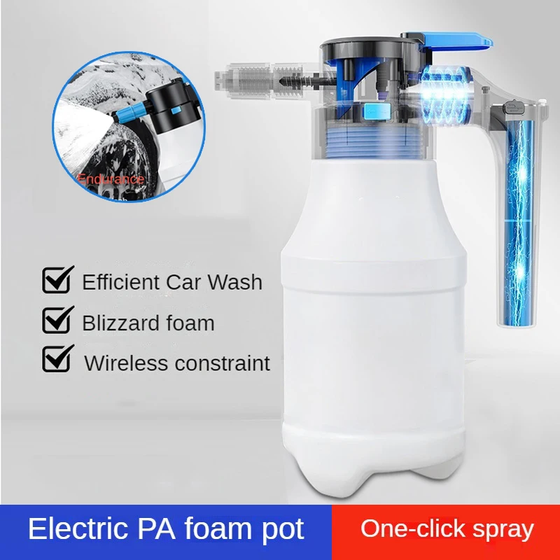 

1.5L Electric Foam Sprayer Household Handheld Car Washing Can USB Rechargeable Foaming Pump Watering Can Wash Electric Water Gun