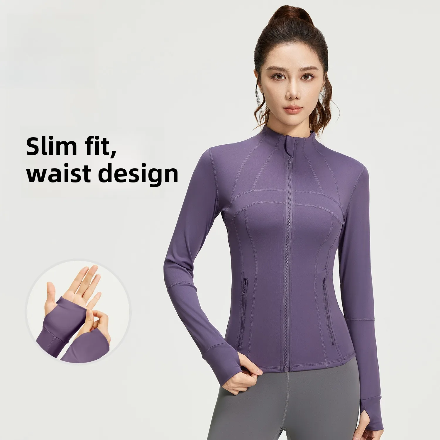 Chaqueta de entrenamiento con paneles ligeros para mujer, bolsillo elástico transpirable, ropa deportiva para Yoga, correr, Fitness