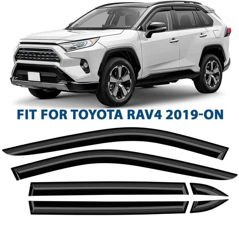 

Дефлекторы окон (ветровики) для Toyota RAV4 2019-2025, 6 шт.