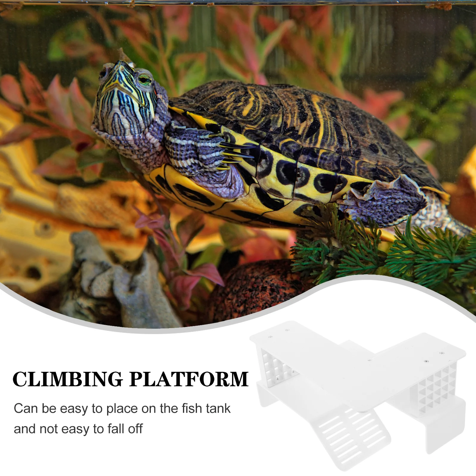 

Turtle Basking Platform Large Plastic Reptile Habitat Climbing Terrace Resting Ladder Aquarium Ornament Turtle Platform
