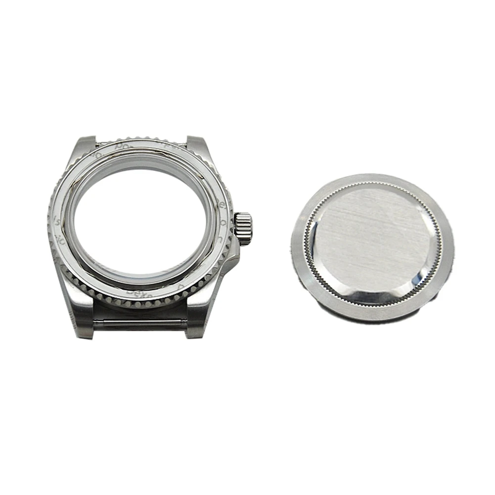 

40Mm Stainless Steel Watches Case Sapphire Glass Parts Fit Nh35A Nh36A Movement No Date Window Solid Steel Back Cover