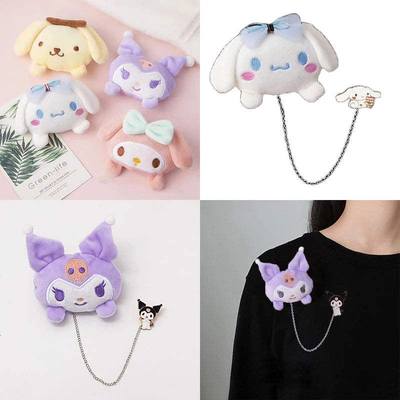 

Sanrio Kuromi, милая праздничная брошь, креативный студенческий рюкзак с героями мультфильмов, значок в стиле аниме, модная мужская и женская одежда, пряжка с иглой, подарок