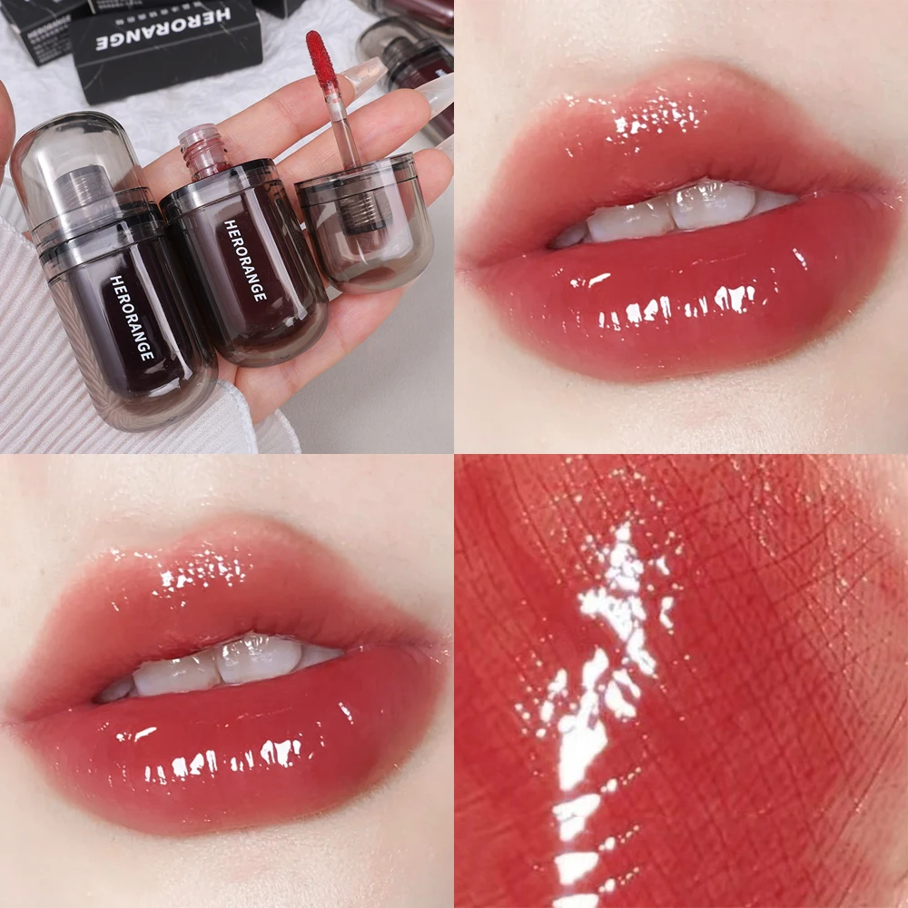 Cristal Hidratante Óleo Labial, Translúcido Mancha Espelho Lip Glaze, Batom Líquido, Brilho Labial Claro, Maquiagem Coreana, Geléia, Cosméticos