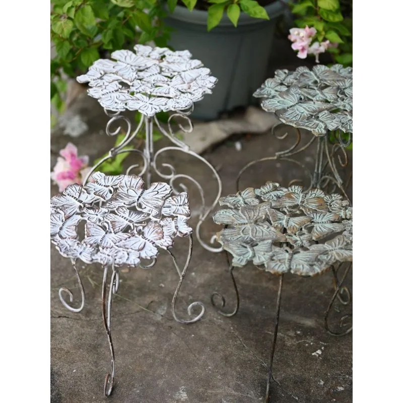 Flower stand Outdoor wrought iron balcony Garden Living room Bonsai stand Decorative multi-layer decorative ornament Flower stoo