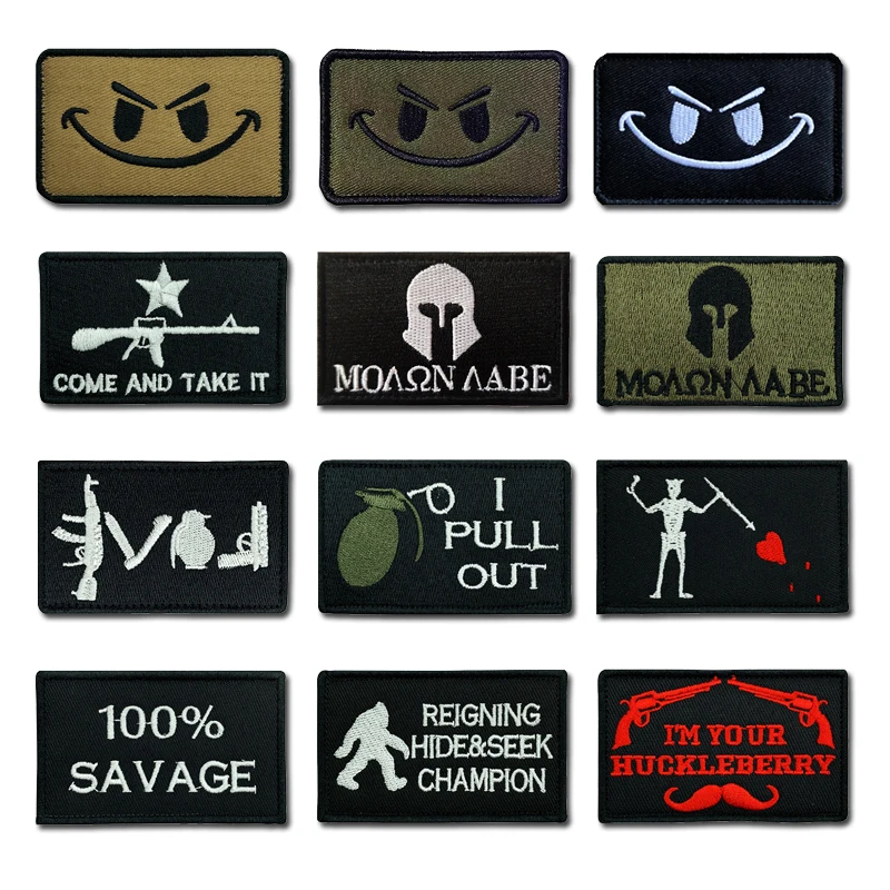 Smiley StylesFace Patch Badges Round Smiley Patch 3D Hook Loop Naklejki taktyka wojskowa Opaska na ramię do toreb Dekoracja odzieży