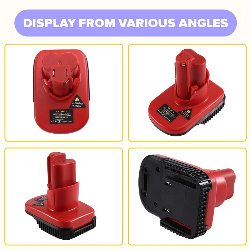 MOPHE-For Aeg For Ridgide 18V 리튬 배터리 변환 어댑터 12V 리튬 배터리 전동 공구 배터리 변환 키트