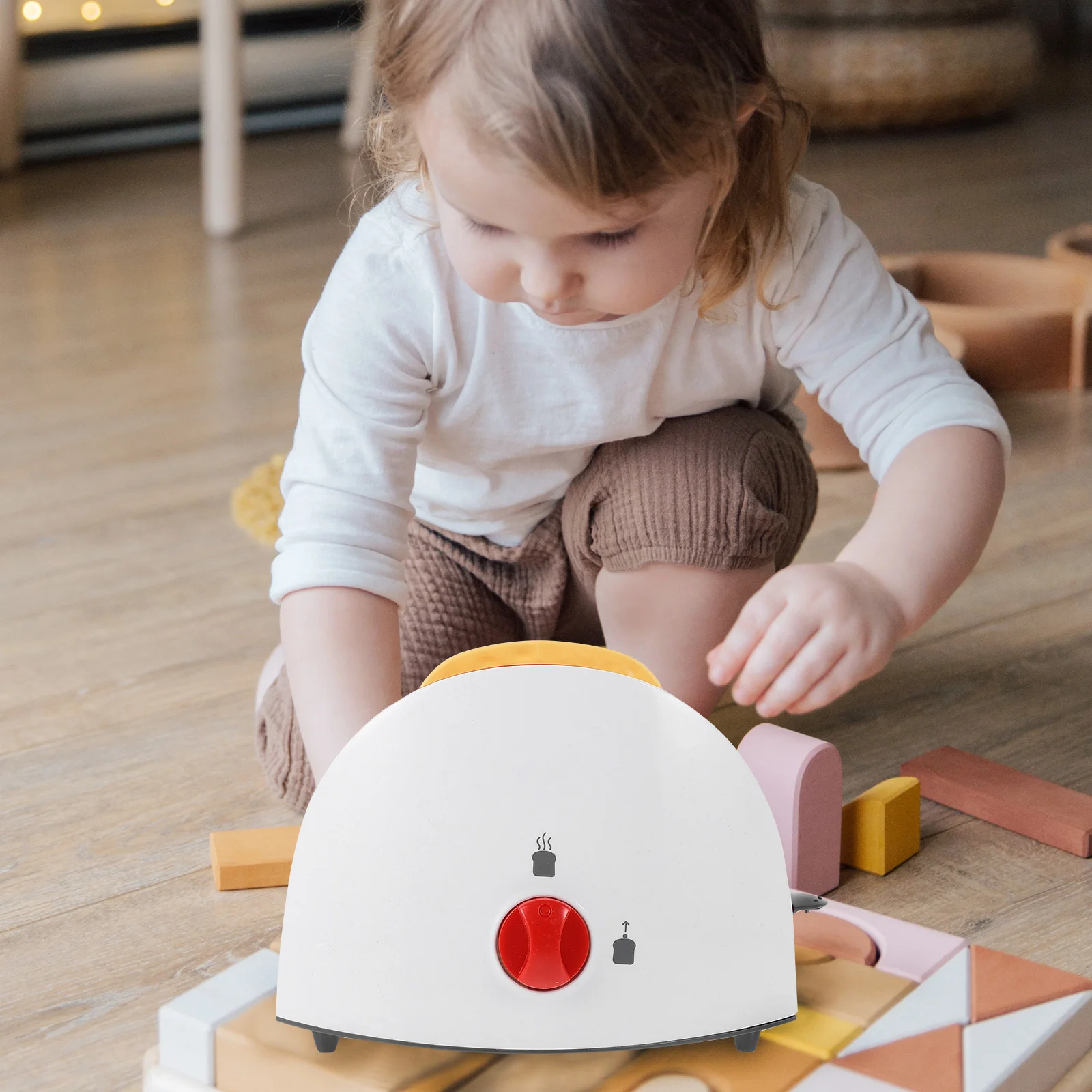 1 szt. Maszyna do pieczenia chleba, zabawka do zabawy w dom, sprzęt kuchenny, czerwony, edukacyjny prezent do nauki gotowania dla dzieci - na naukę