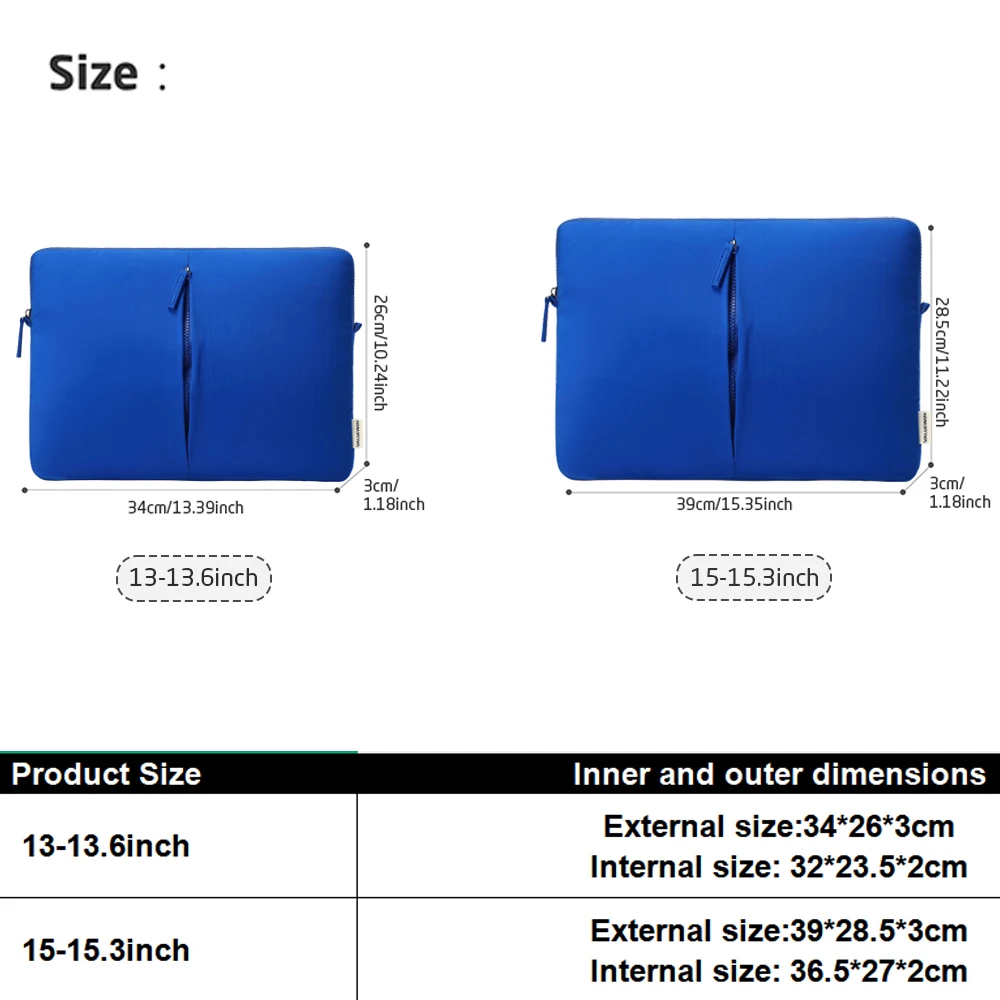 Laptop Sleeve 13-15.3Inch for MacBook Air Pro/Neo Dell HP Lenovo Surface Portable Fashion Notebook Soft Case for Travel School