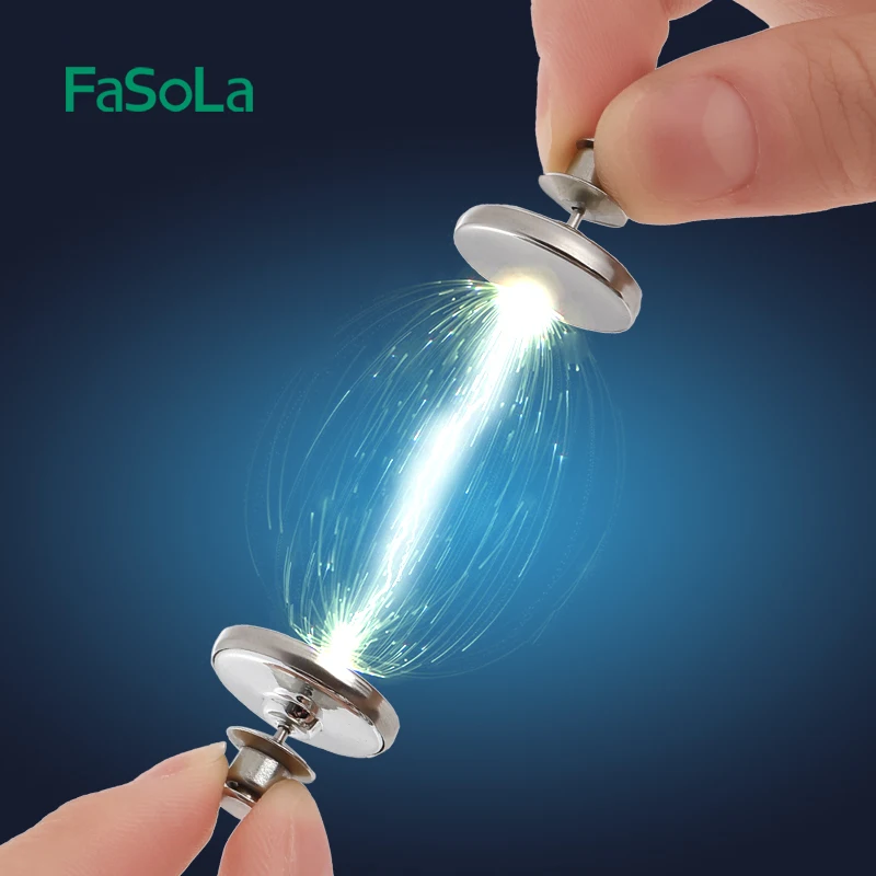 

FaSoLa 2 Pairs Curtain Magnetic Snaps Shading Clips for Closing Curtains Detachable Magnet Snaps Strong Magnets