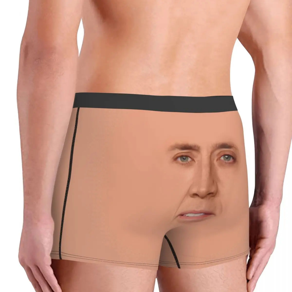 Humor Boxer Shorts Panties Man Nicolas Cage Face Underwear Soft Underpants for Male