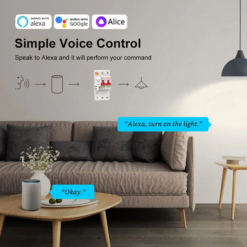 Imagem -03 - Zigbee Tuya Smart 1p 2p 3p 4p Disjuntor Energia Power Consumption Meter Monitor Kwh Wattmeter220v 380v Trabalhar com Alexa