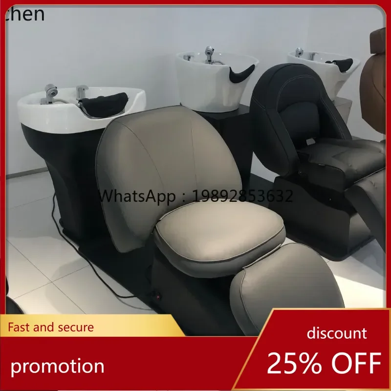 

YFY Electric shampoo bed semi-reclining flush bed barber shop special beauty salon hair washing