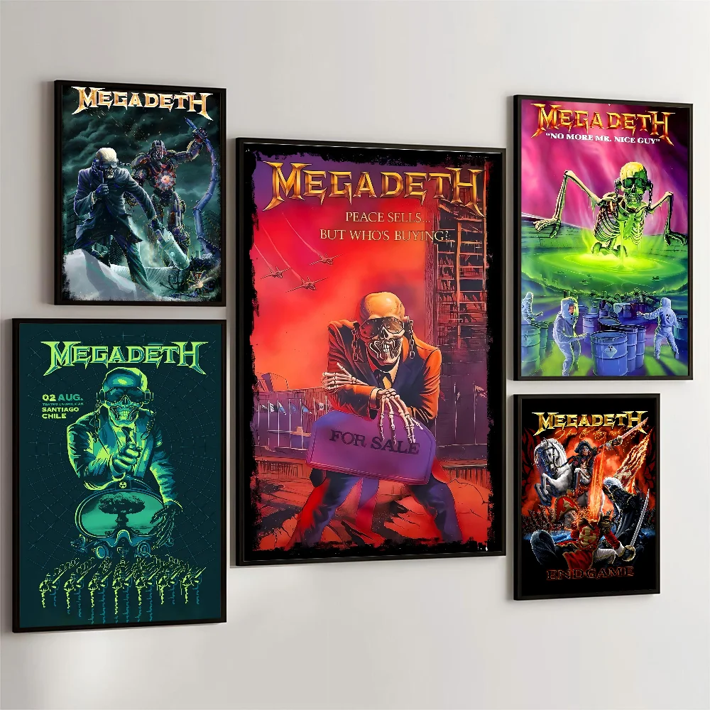 Megadeth Heavy Metal Band Anime Posters Sticky Whitepaper Sticker DIY Room Bar Cafe Kawaii Room Decor