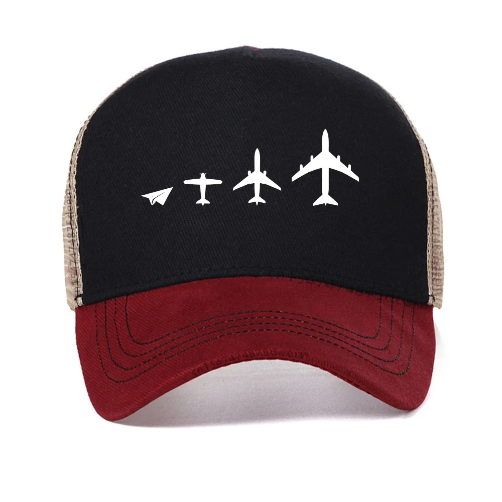 History Of Airplane Evolution baseball cap Stylish Crew Versatile For caps summer adjustable mesh breathable Snapback hats