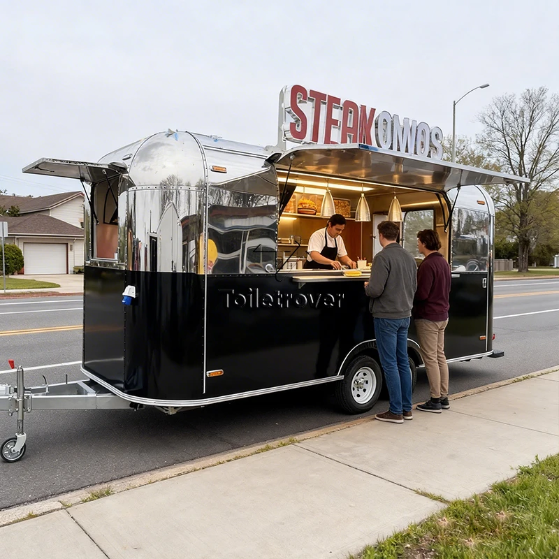 

Concession Trailer Food Trailer Rotisserie Chicken Burger Food Truck Pizza Mobile Commercial Food Truck Trailer with Kitchen