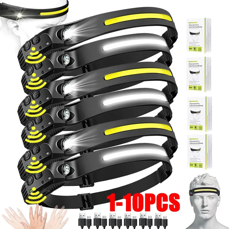 sensor-farol-usb-recarregavel-lanterna-led-xpe-cob-tocha-acampamento-a-prova-dwaterproof-agua-para-lanterna-de-pesca-1-2-3-4-5-8-10-pcs