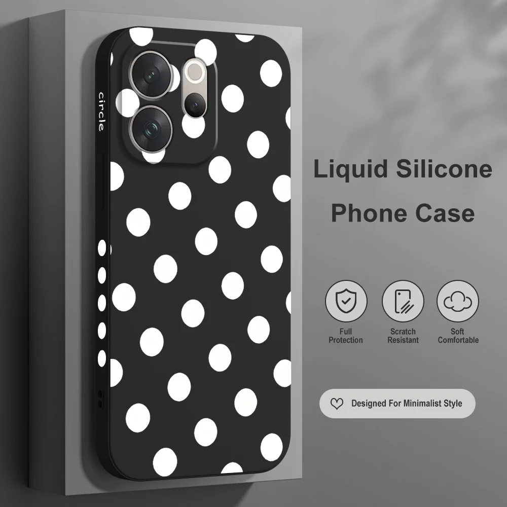 Round Dot Phone Case For Vivo V70 V70E V60 V60E V50 V50E V40 V40E V30 V30E V29 Lite V29E V27 V27E V25 V25E Pro Cover